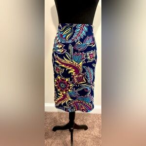 LuLaRoe Vibrant Abstract Print Cassie Pencil Skirt - Size Extra Large